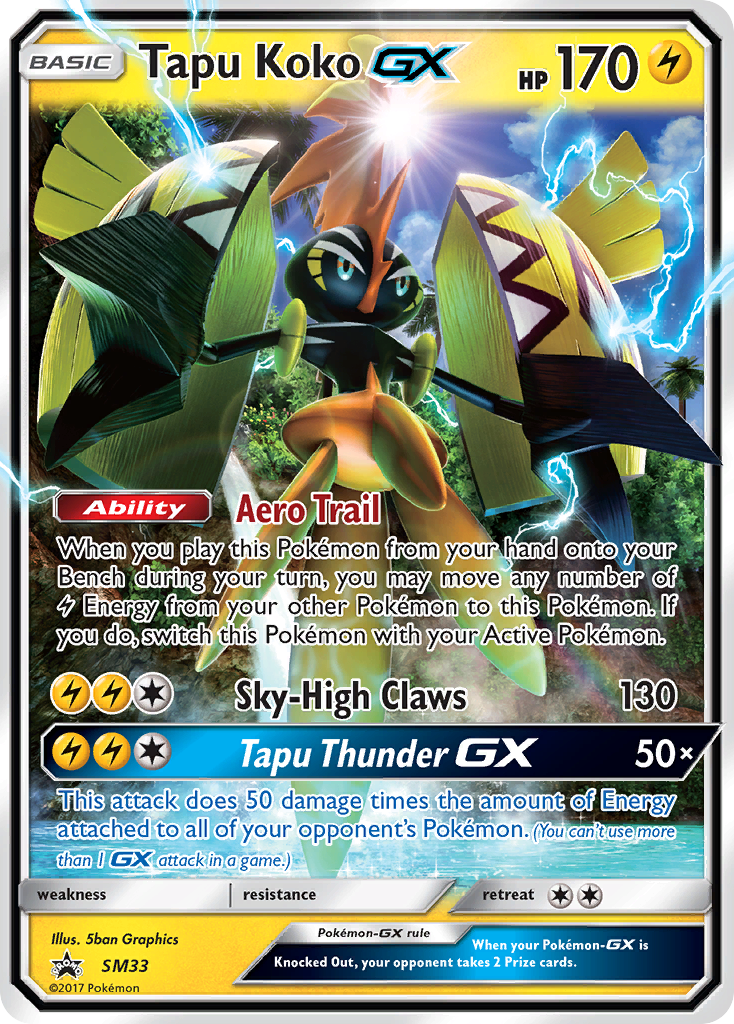Sun & Moon Promo Tapu Koko GX #33
